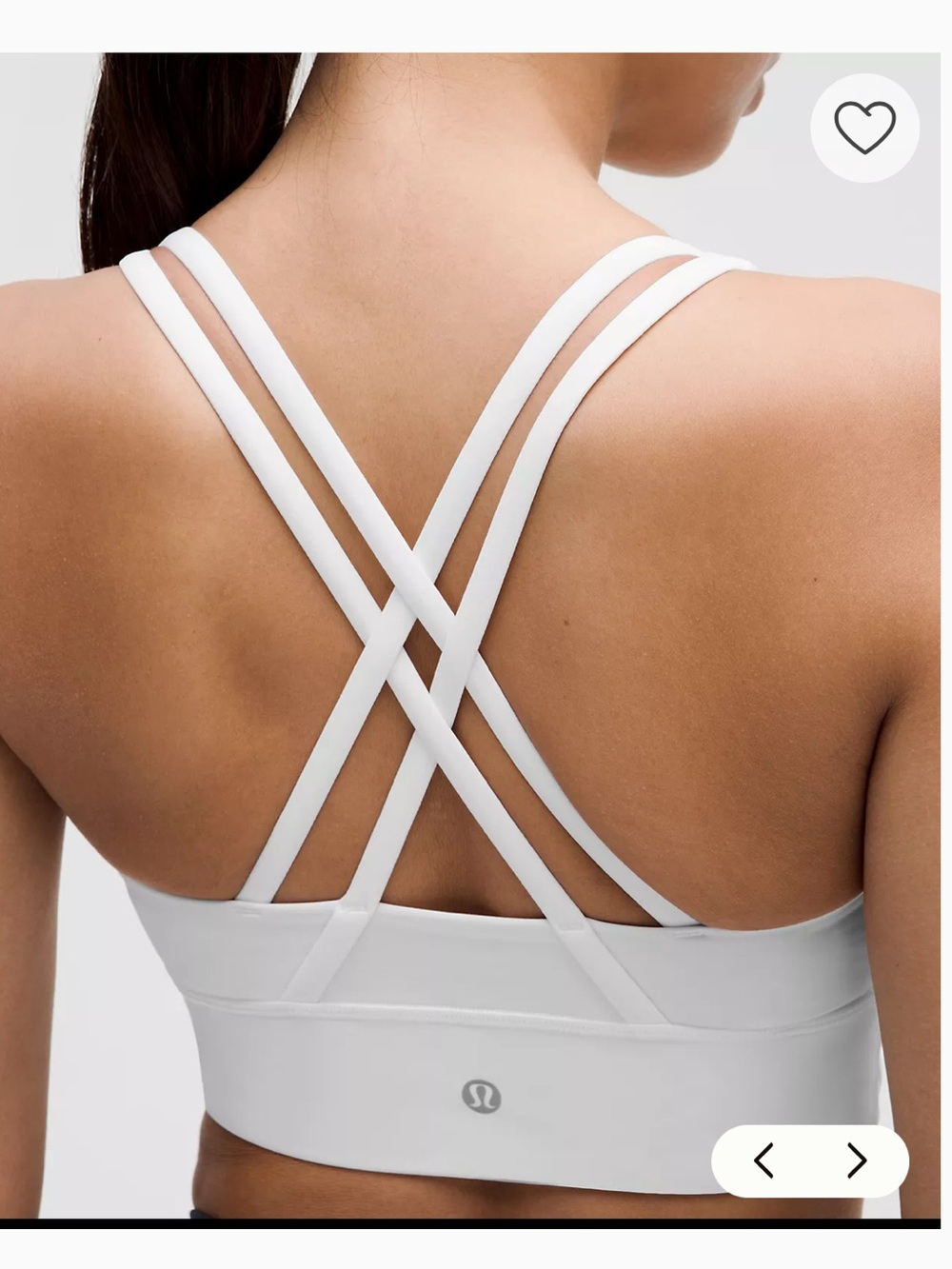 lululemon athletica White Long Line Cross-Back Sports Bra 🏃‍♀️💕